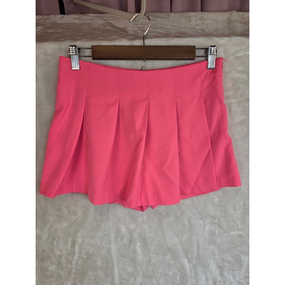 Mustard Seed Hot Pink Pleated Skort Shorts AS8599 Womens Small Neon Summer‎